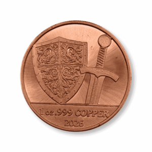 1 Oz Copper Dragon Slayer Back - Knight Series