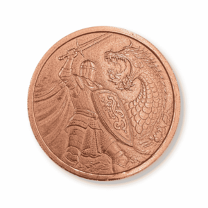 1 Oz Copper Dragon Slayer Front - Knight Series