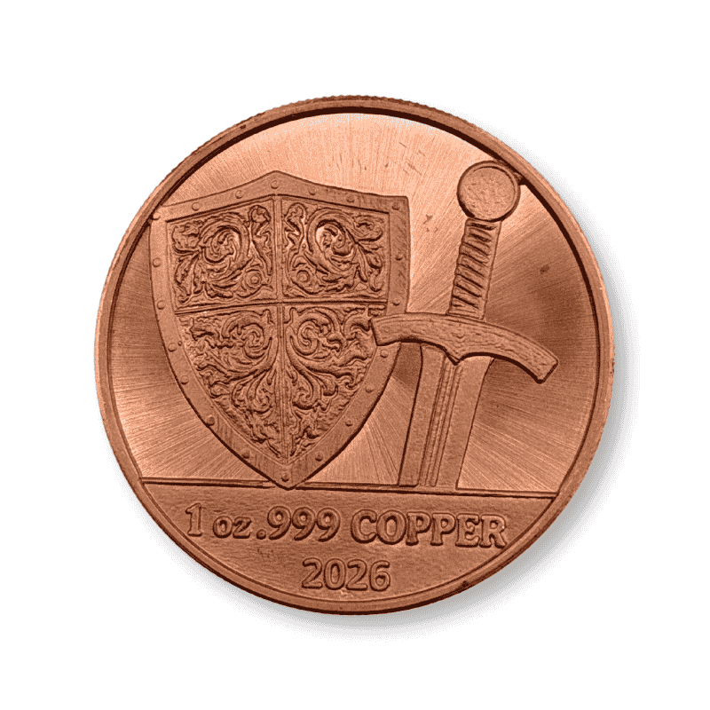 1 Oz Copper King Richard the Lionheart Back - Knight Series
