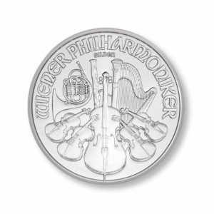 1 Oz Silver Austrian Philharmonic Front - GBI